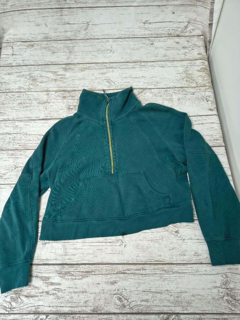 Lululemon Teal Green Half Zip Funnel Neck Oversize Scuba Size M/L